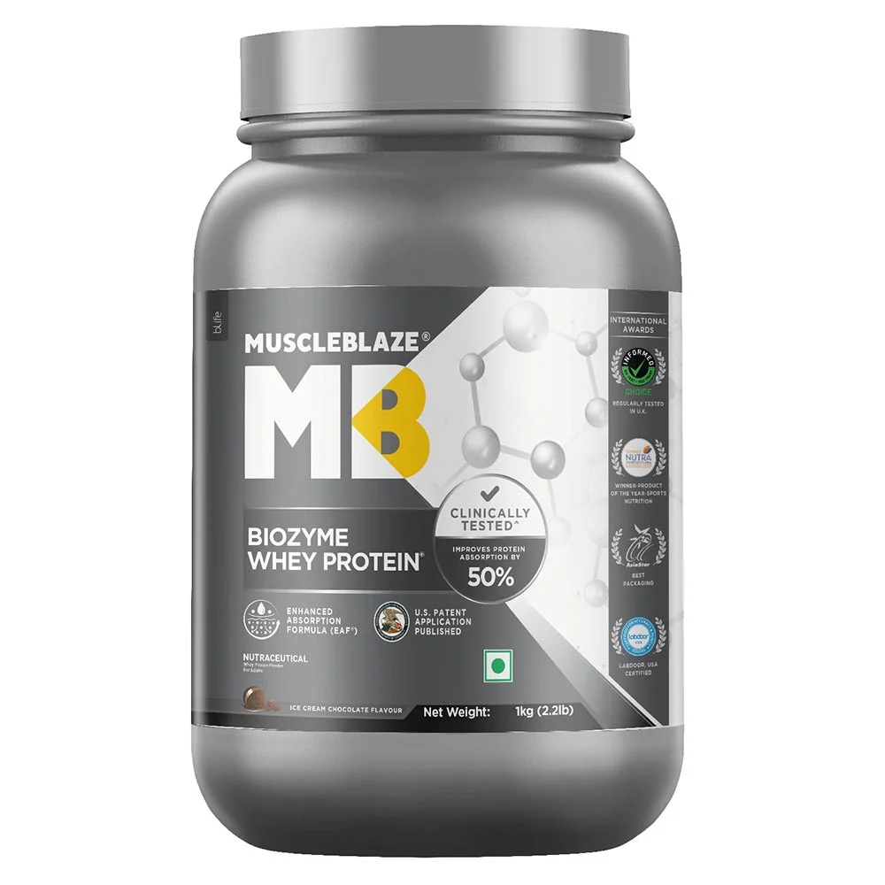 MB MuscleBlaze Biozyme Whey Protein, 1 kg (2.2 lb)